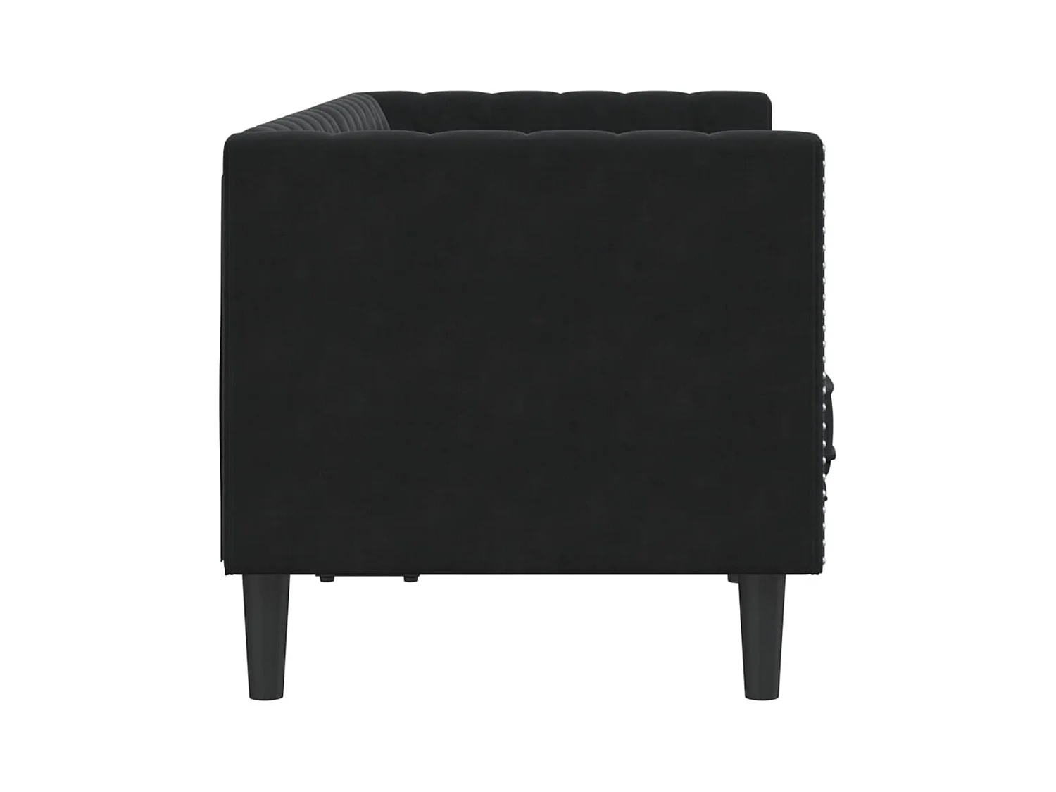 Canapé Chesterfield avec traversins 2 places noir velours
