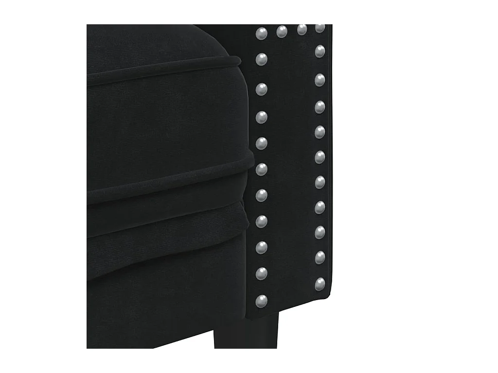 Canapé Chesterfield avec traversins 2 places noir velours