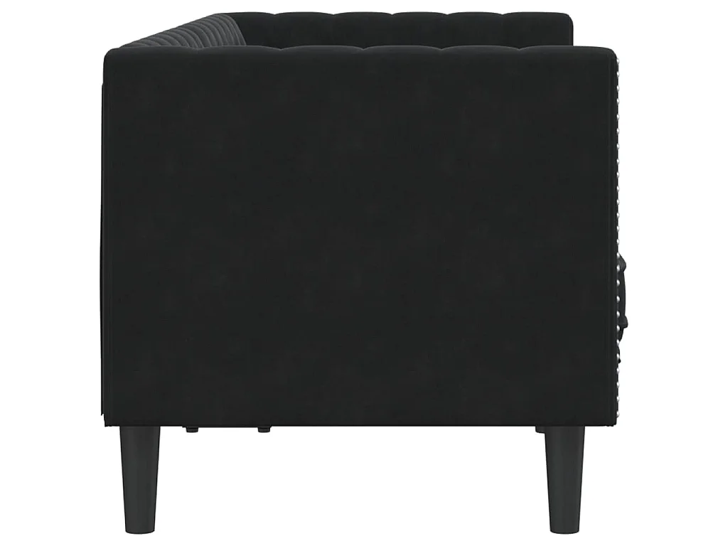 Tweezitsbank Chesterfield-stijl en bolsters fluweel zwart