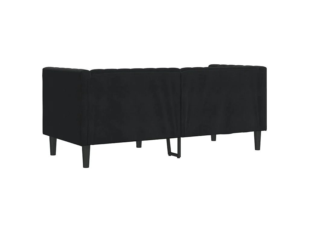 Tweezitsbank Chesterfield-stijl en bolsters fluweel zwart