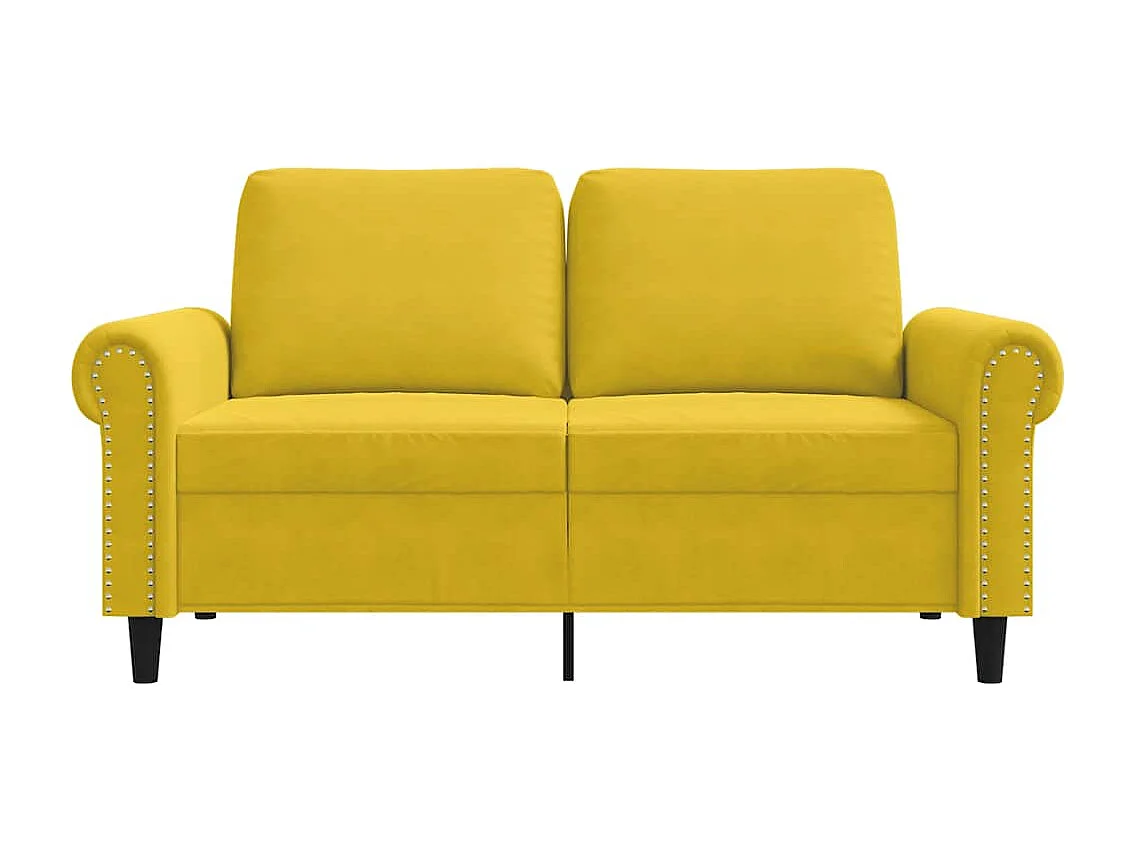 Canapé à 2 places Jaune 120 cm Velours