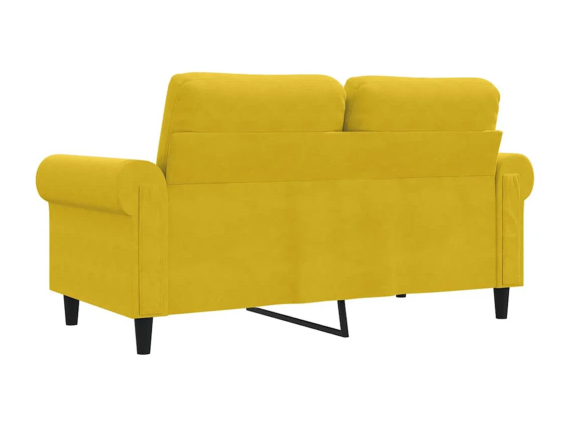 Canapé à 2 places Jaune 120 cm Velours