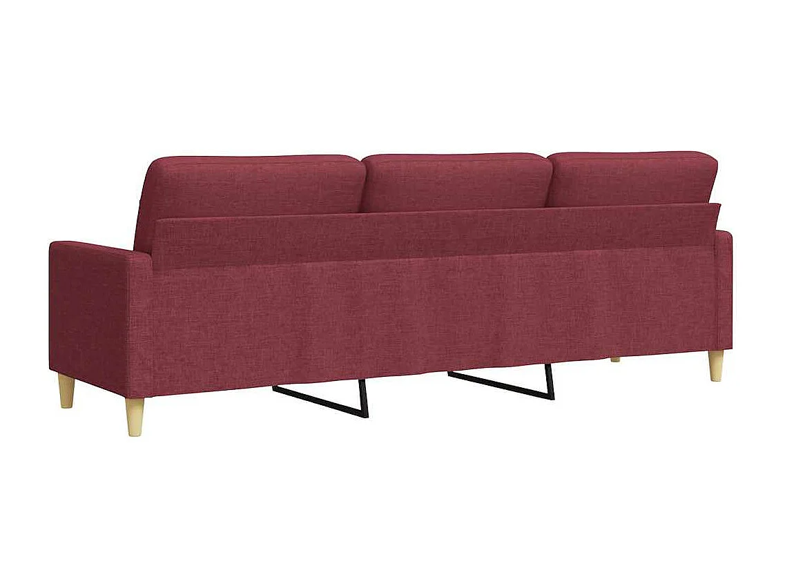 Canapé à 3 places Rouge bordeaux 210 cm Tissu