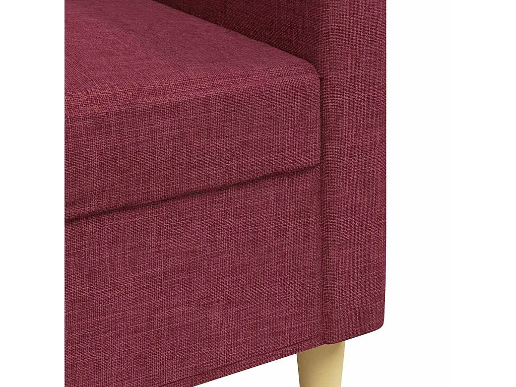 Canapé à 3 places Rouge bordeaux 210 cm Tissu