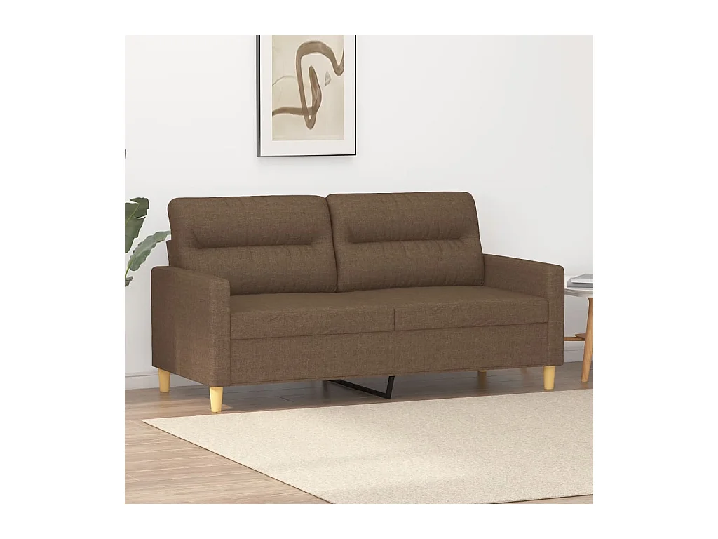 Canapé à 2 places Marron 140 cm Tissu