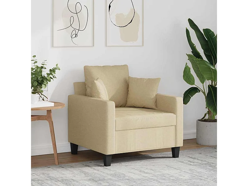 Fauteuil Crème 60 cm Tissu