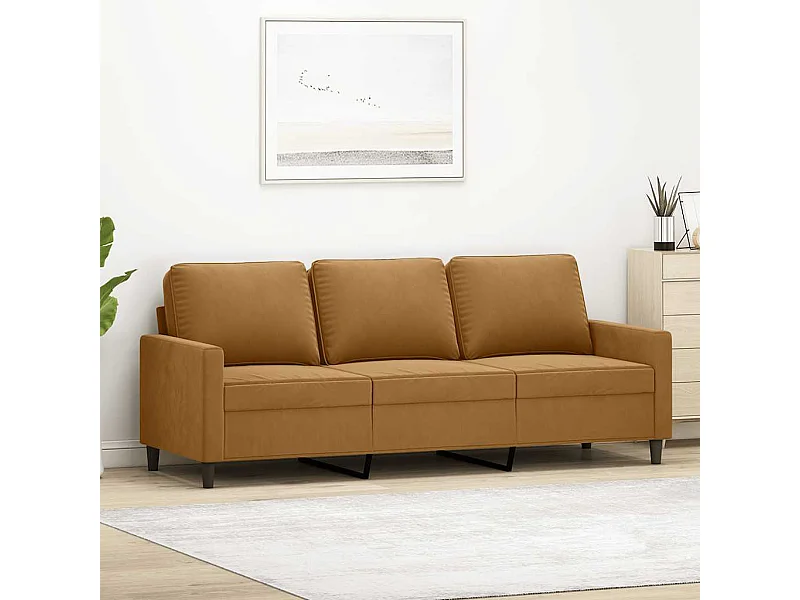 Canapé à 3 places Marron 180 cm Velours