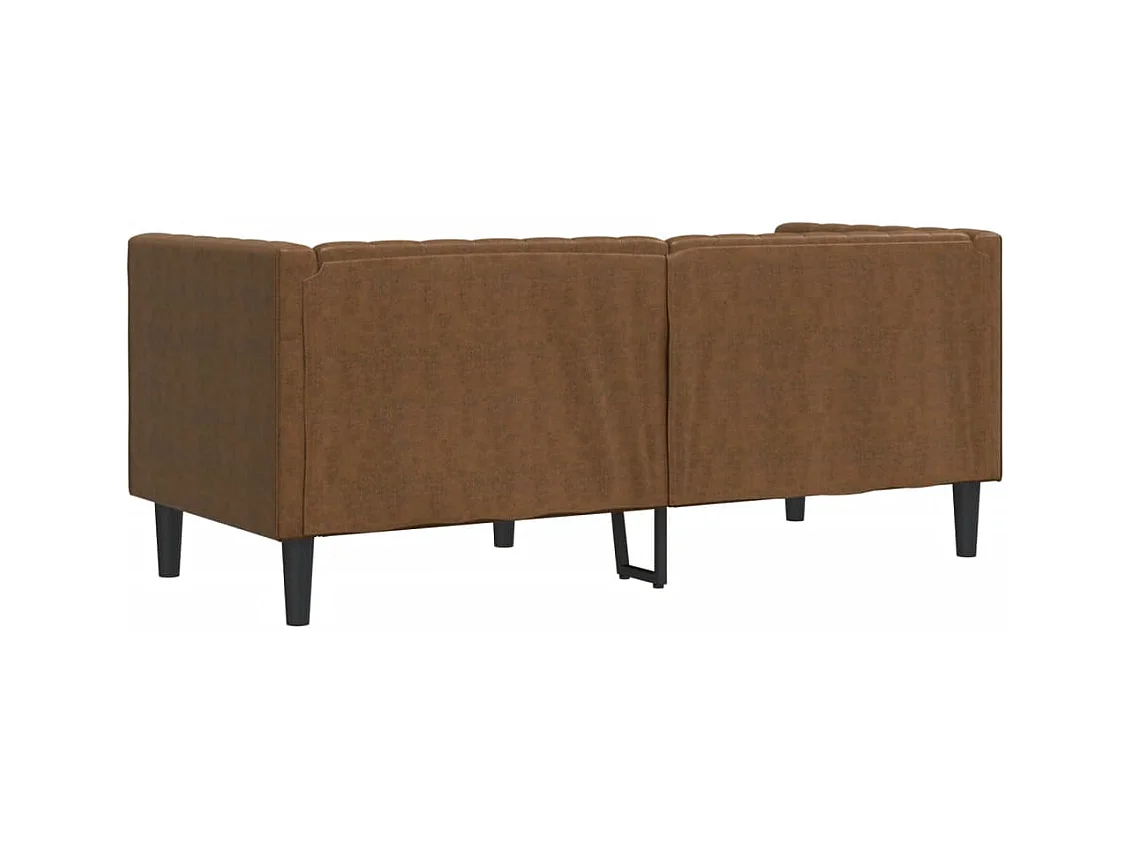 Canapé Chesterfield avec traversins 2 places similicuir daim