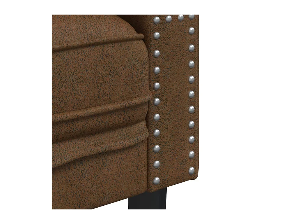 Canapé Chesterfield avec traversins 2 places similicuir daim