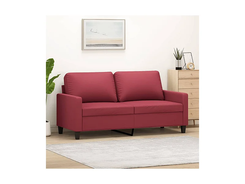 2-Sitzer-Sofa Weinrot 140 cm Kunstleder
