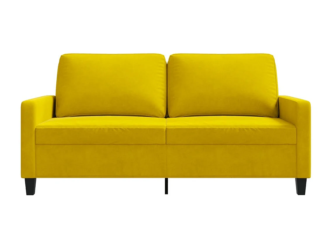Canapé à 2 places Jaune 140 cm Velours