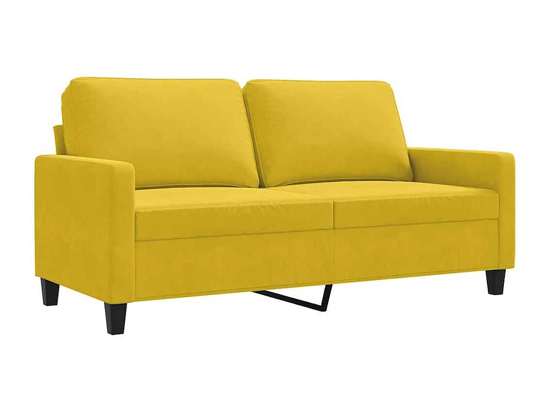 Canapé à 2 places Jaune 140 cm Velours