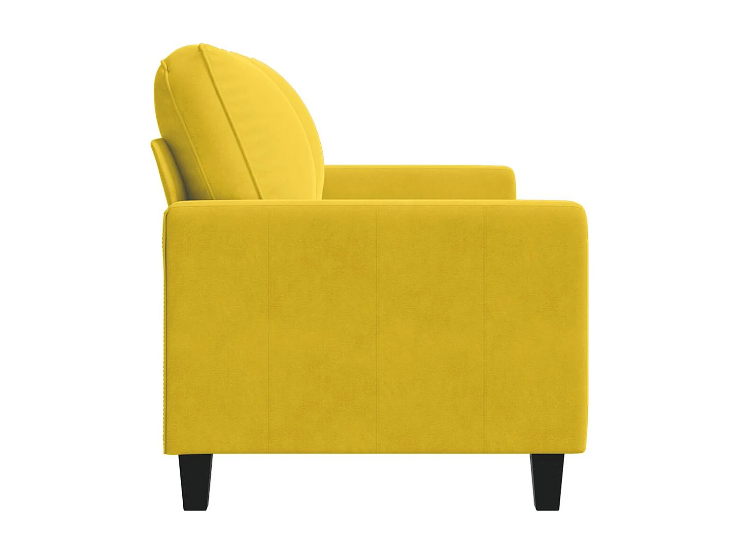 Canapé à 2 places Jaune 140 cm Velours