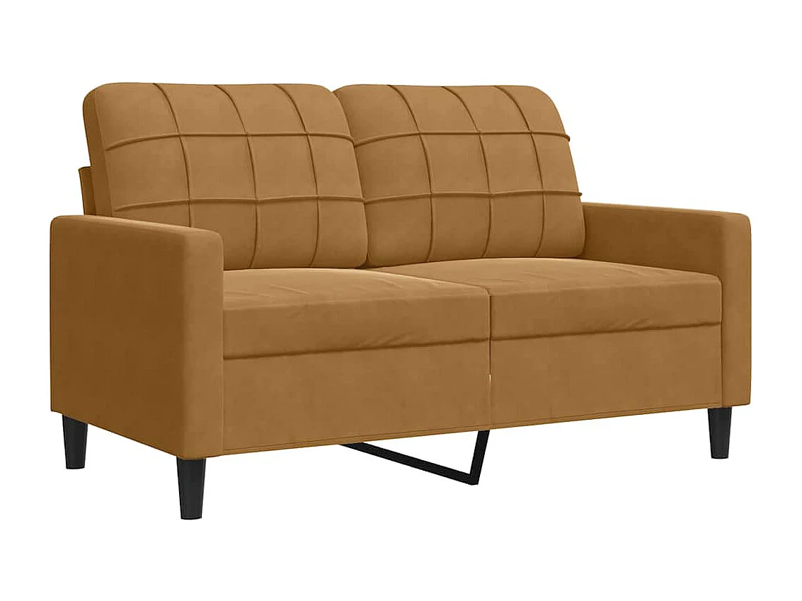 2-Sitzer-Sofa Braun 120 cm Samt