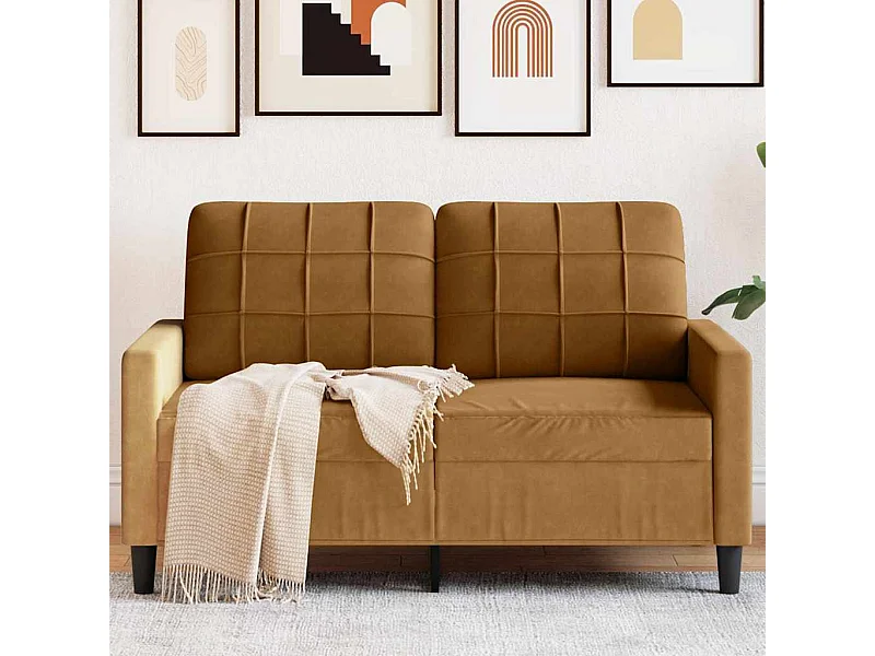 2-Sitzer-Sofa Braun 120 cm Samt