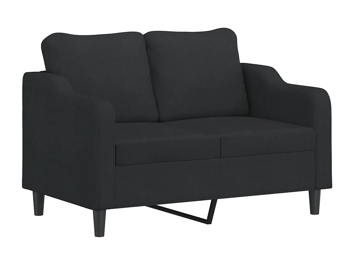 Ensemble de canapés 4 pcs avec coussins noir tissu