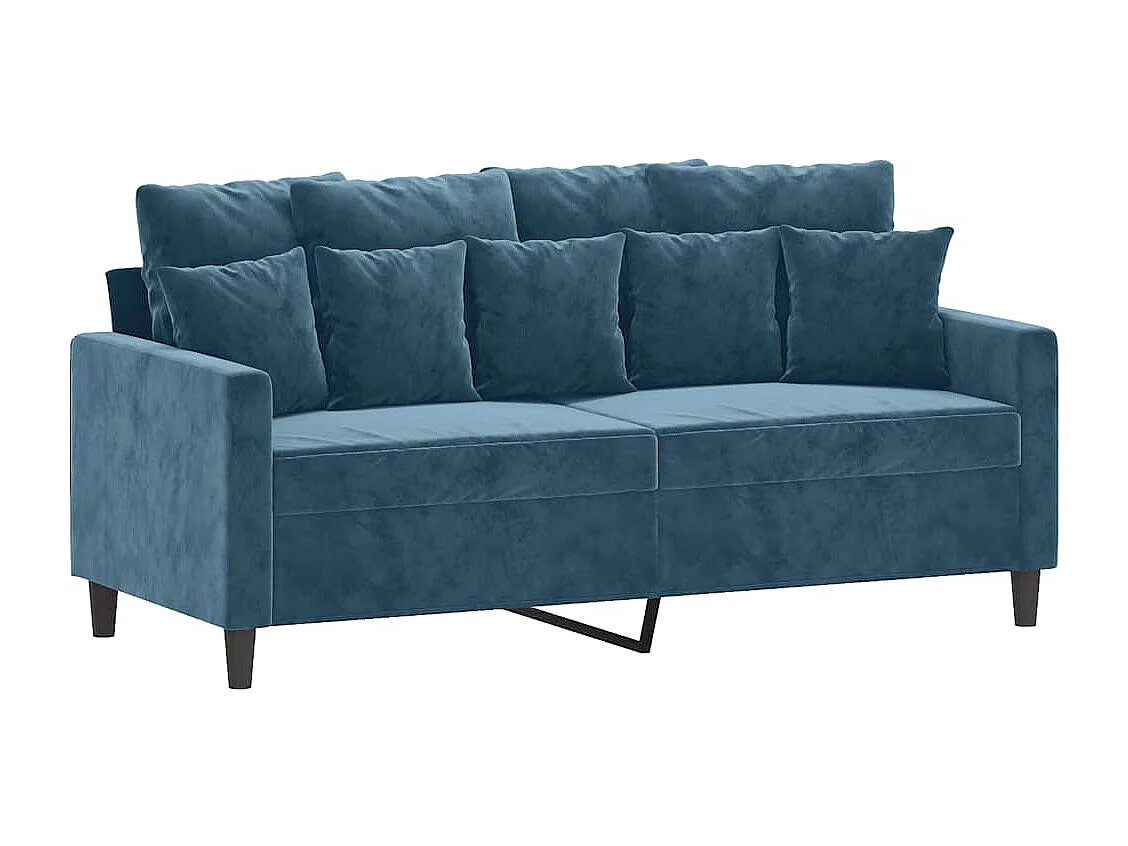 Divano a 2 Posti Blu 140 cm in Velluto