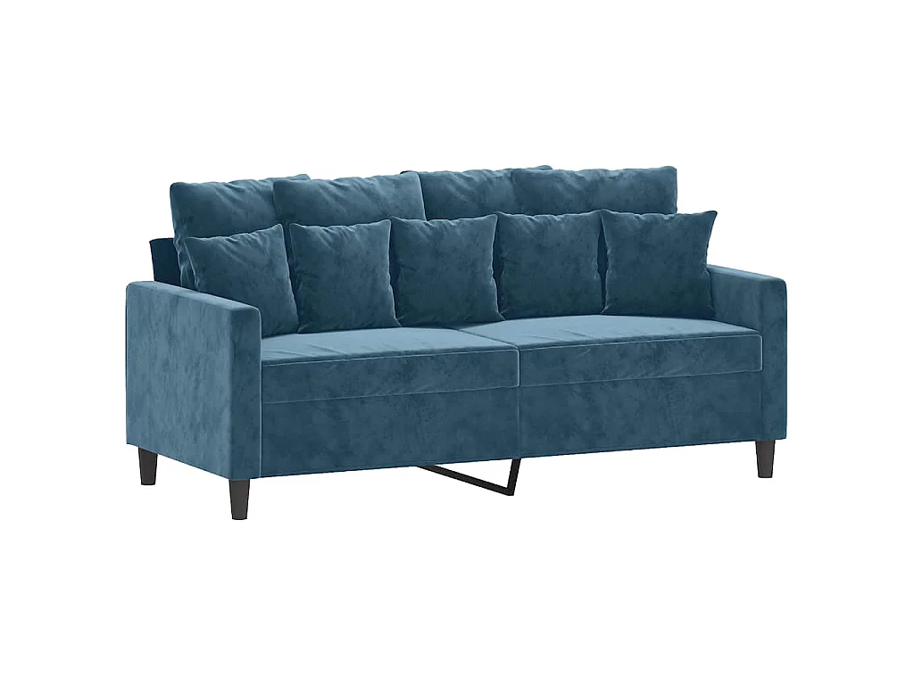 Divano a 2 Posti Blu 140 cm in Velluto