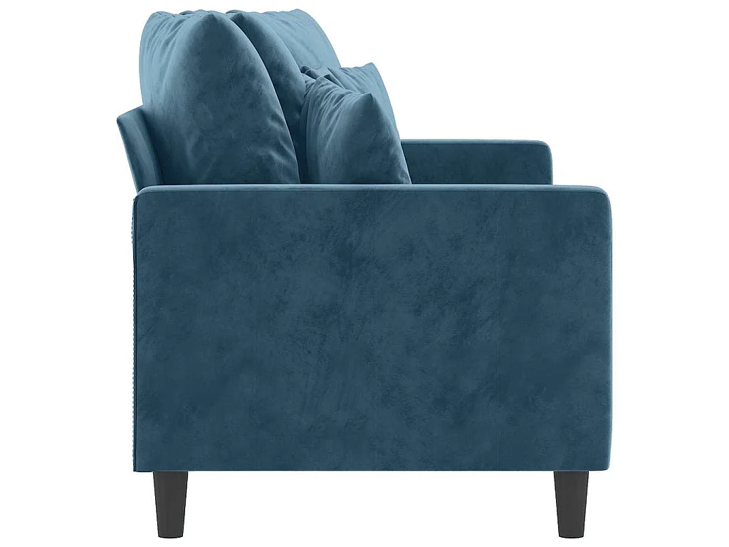 Divano a 2 Posti Blu 140 cm in Velluto
