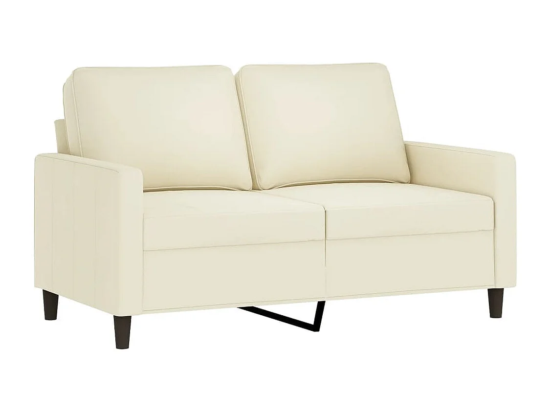 4 pcs conjunto de sofás com almofadões veludo cor creme