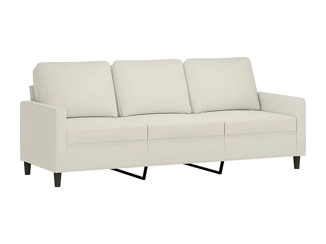 4-tlg. Sofagarnitur mit Kissen Creme Samt