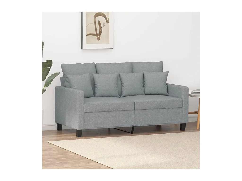 Divano a 2 Posti Grigio Chiaro 120 cm in Tessuto