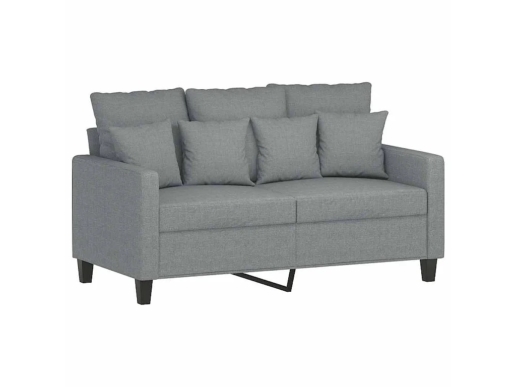 Canapé à 2 places Gris clair 120 cm Tissu
