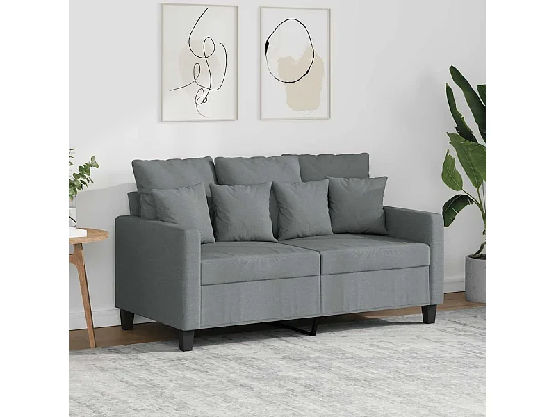 Sofa dwuosobowa Szary jasny 120 cm Tkanina Nowoczesna i Wygodna