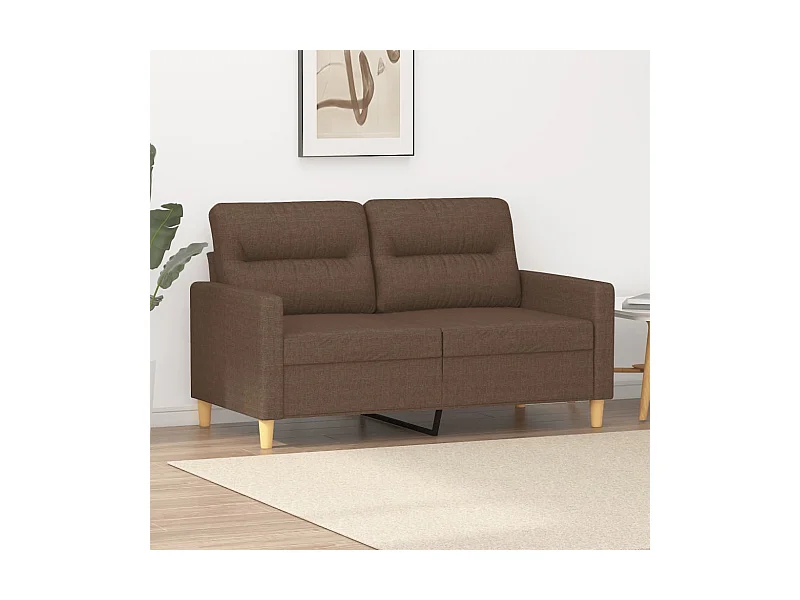 Sofa Dwuosobowa Brązowa 120 cm Tkanina Nowoczesna i Wygodna
