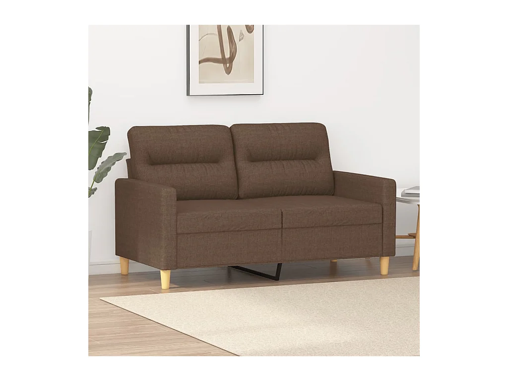 Canapé à 2 places Marron 120 cm Tissu