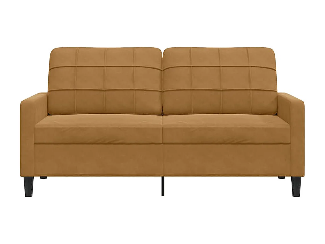 Canapé à 2 places Marron 140 cm Velours