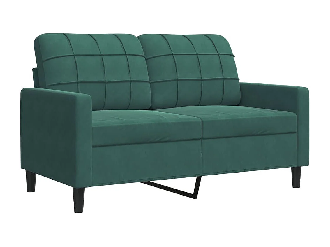 Set di Divani 2 pz con Cuscini Verde scuro in Velluto