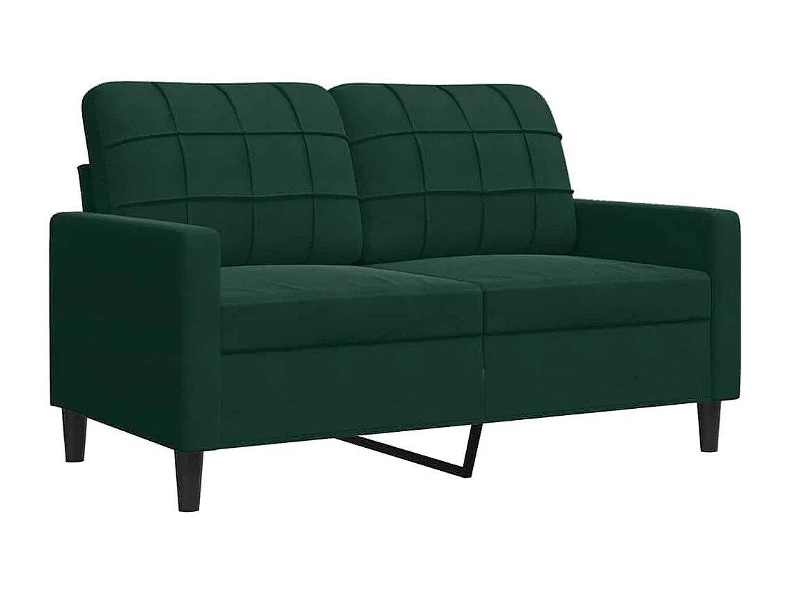 Ensemble de canapés 2 pcs avec coussins Vert foncé Velours