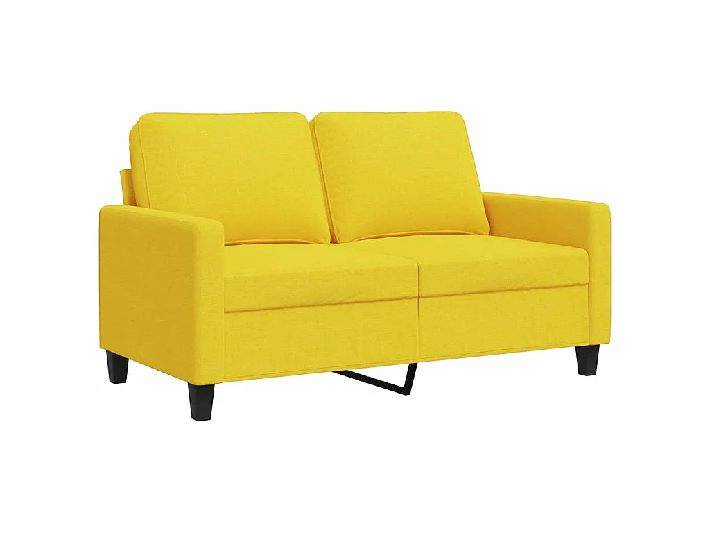 Canapé à 2 places Jaune clair 120 cm Tissu