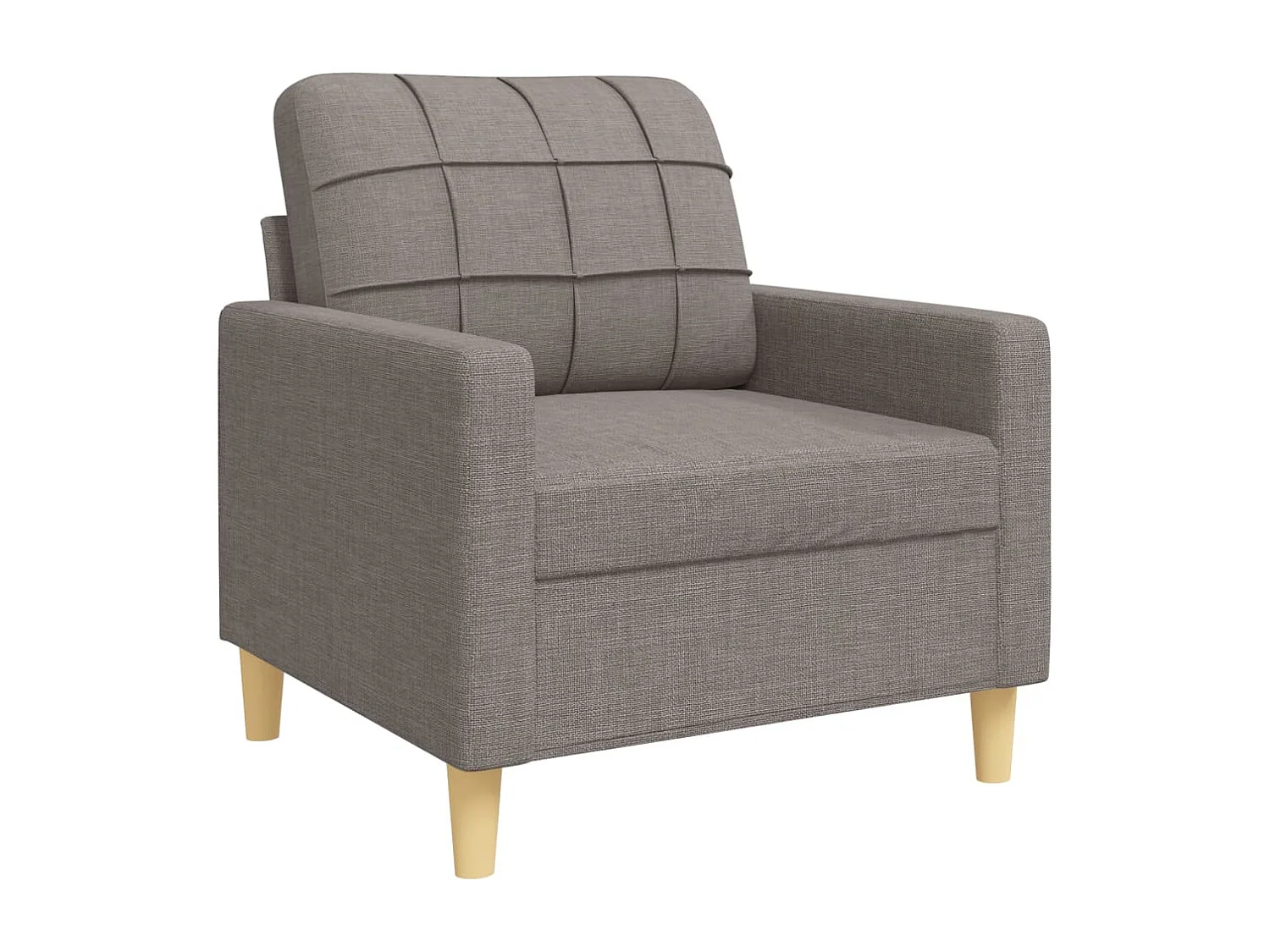 3-tlg. Sofagarnitur mit Dekokissen Taupe Stoff