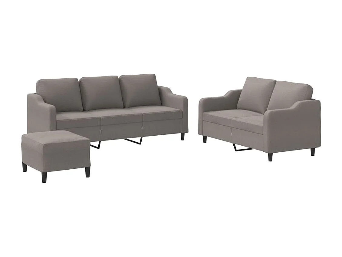 Ensemble de canapés 3 pcs avec coussins Taupe Tissu