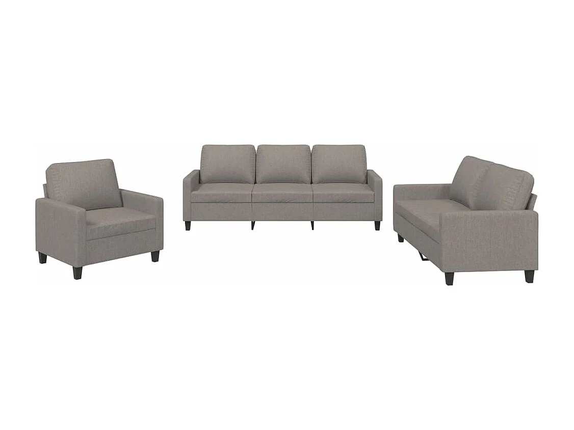 Ensemble de canapés 3 pcs avec coussins Taupe Tissu