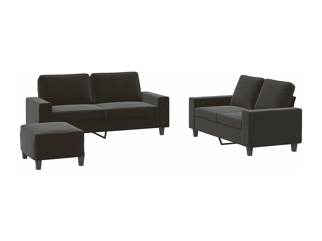 Ensemble de canapés 3 pcs noir tissu