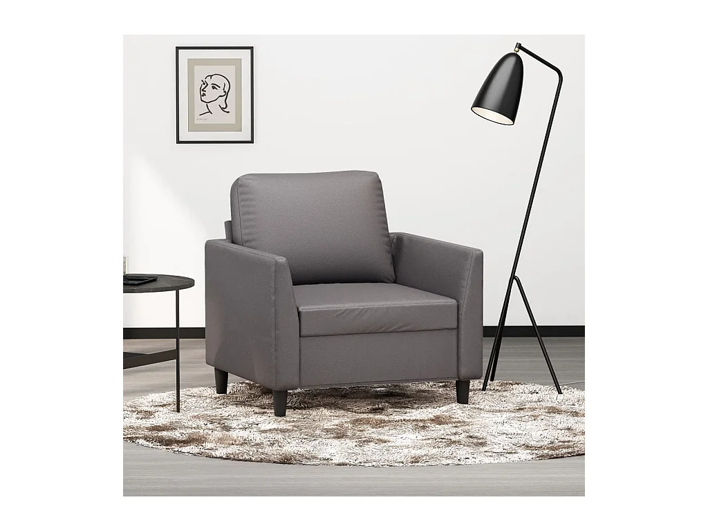 Sessel Grau 60 cm Kunstleder