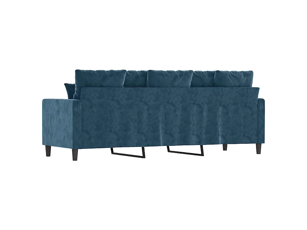 Driezitsbank 180 cm fluweel blauw