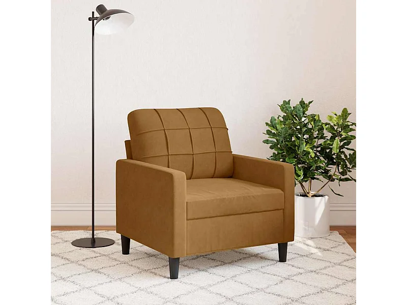 Fauteuil Marron 60 cm Velours