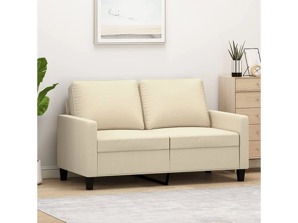 2-Sitzer-Sofa Creme 120 cm Stoff