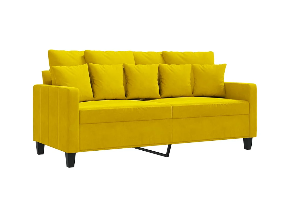 Canapé à 2 places Jaune 140 cm Velours