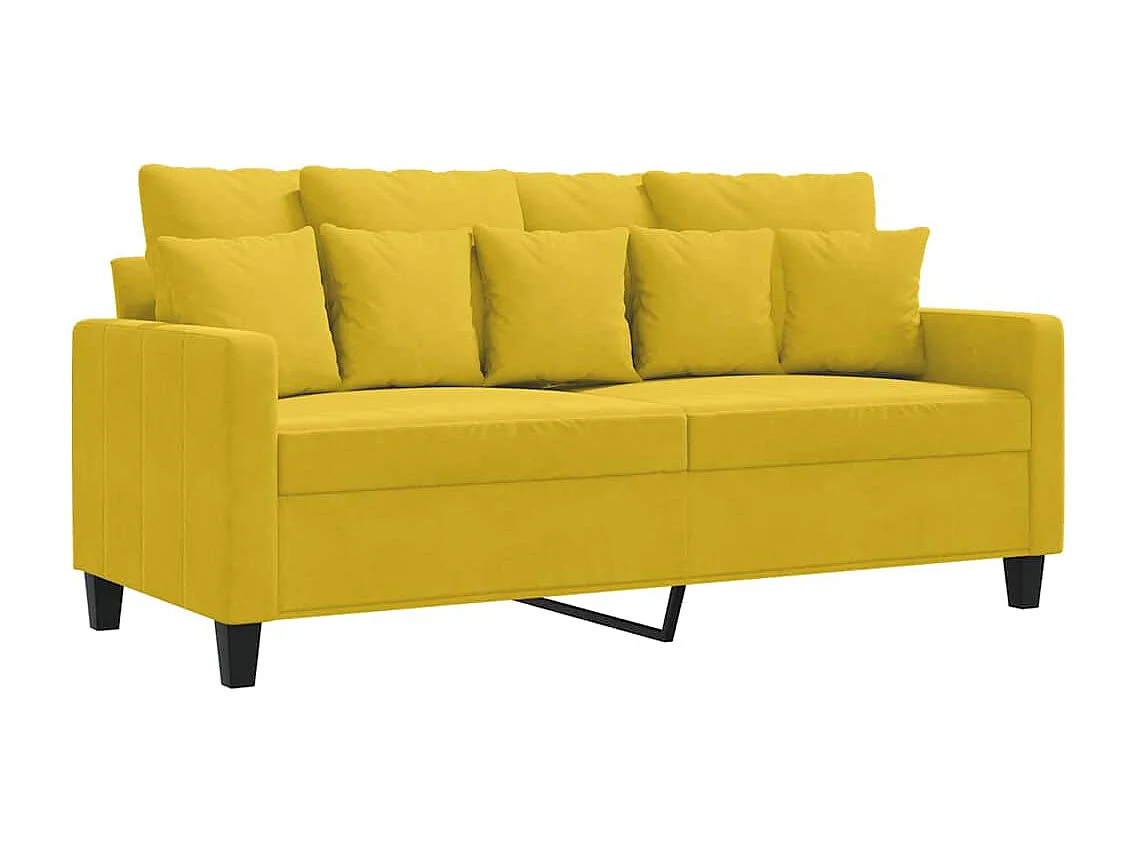 Canapé à 2 places Jaune 140 cm Velours