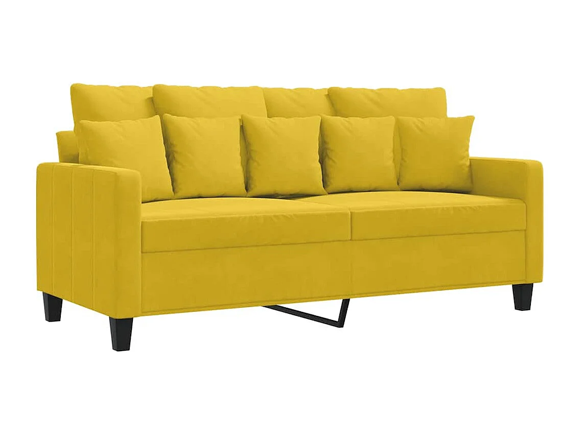 Sofá de 2 lugares veludo 140 cm amarelo