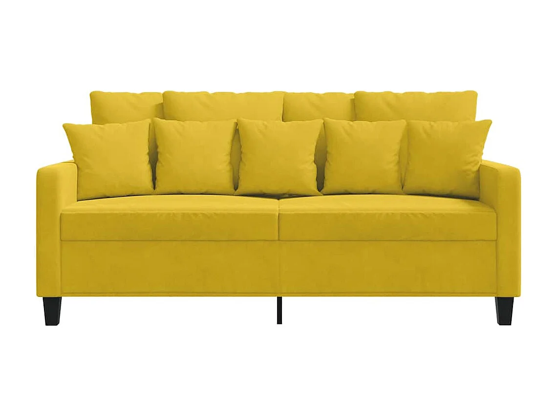 Sofá de 2 lugares veludo 140 cm amarelo