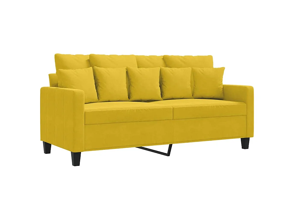 Canapé à 2 places Jaune 140 cm Velours