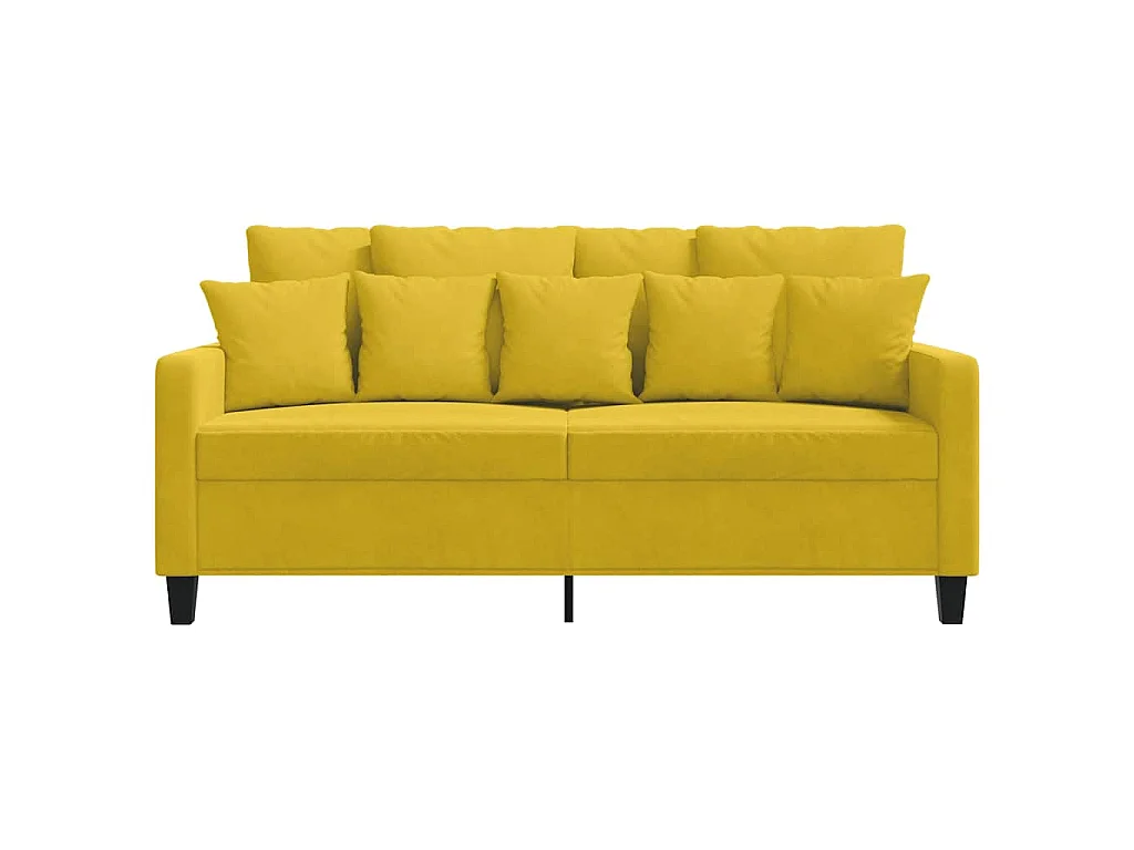 Canapé à 2 places Jaune 140 cm Velours