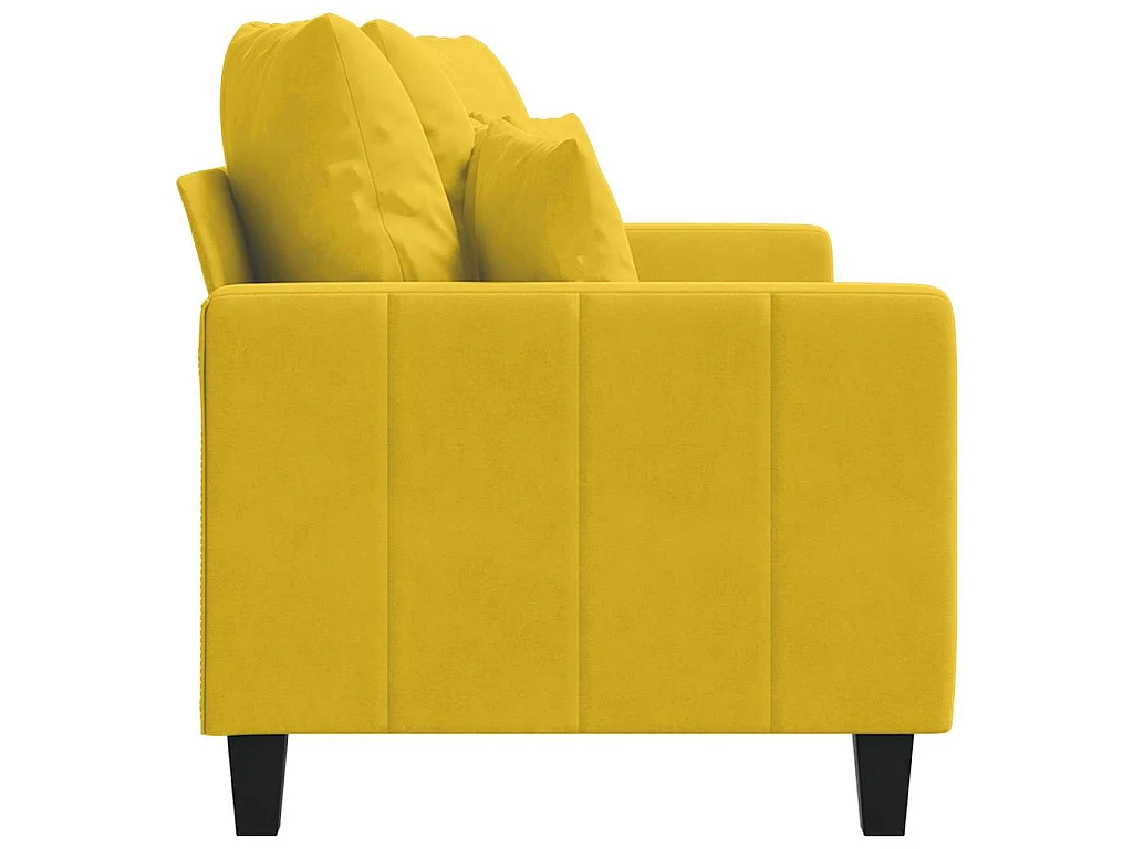 Canapé à 2 places Jaune 140 cm Velours