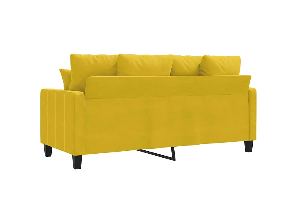 Canapé à 2 places Jaune 140 cm Velours